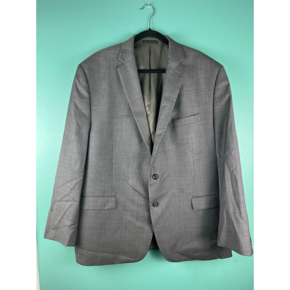 Lauren Ralph Lauren Men's Blazer 48R100% Wool Gray Two-Button Suit Jacket